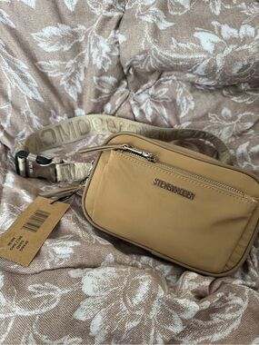 Steve Madden Beige/Tan Belt Bag with Branded Strap